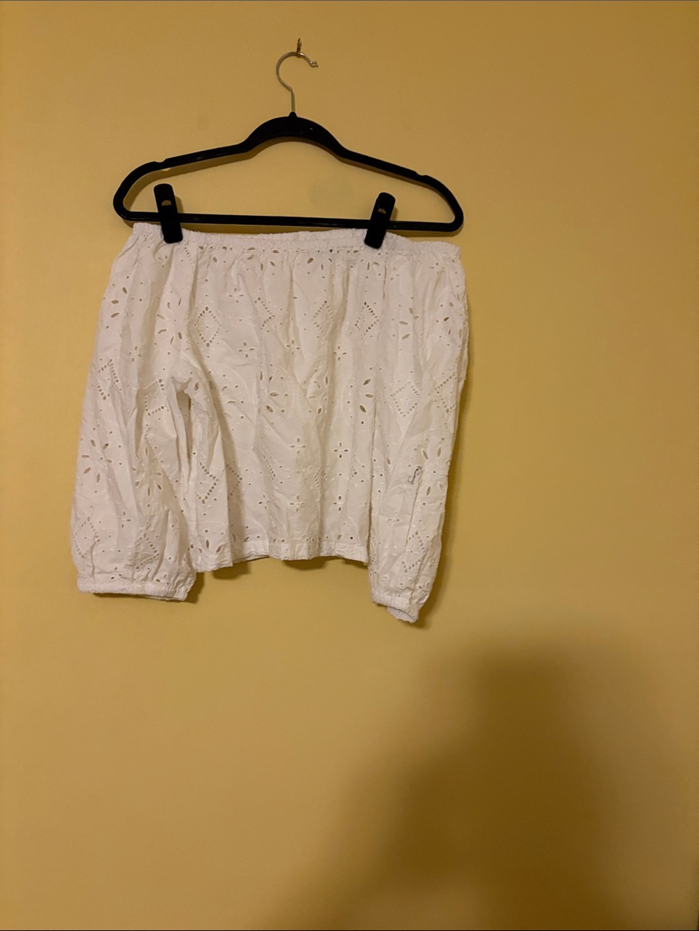 White Eyelet Off-Shoulder Women’s Crop Top